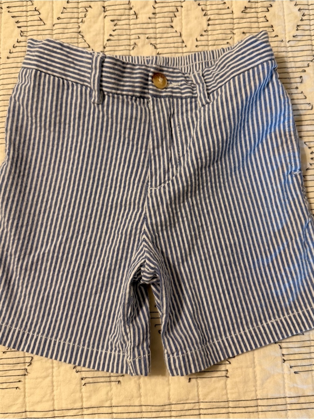 Ralph Lauren Blue and White Striped Cotton Shorts